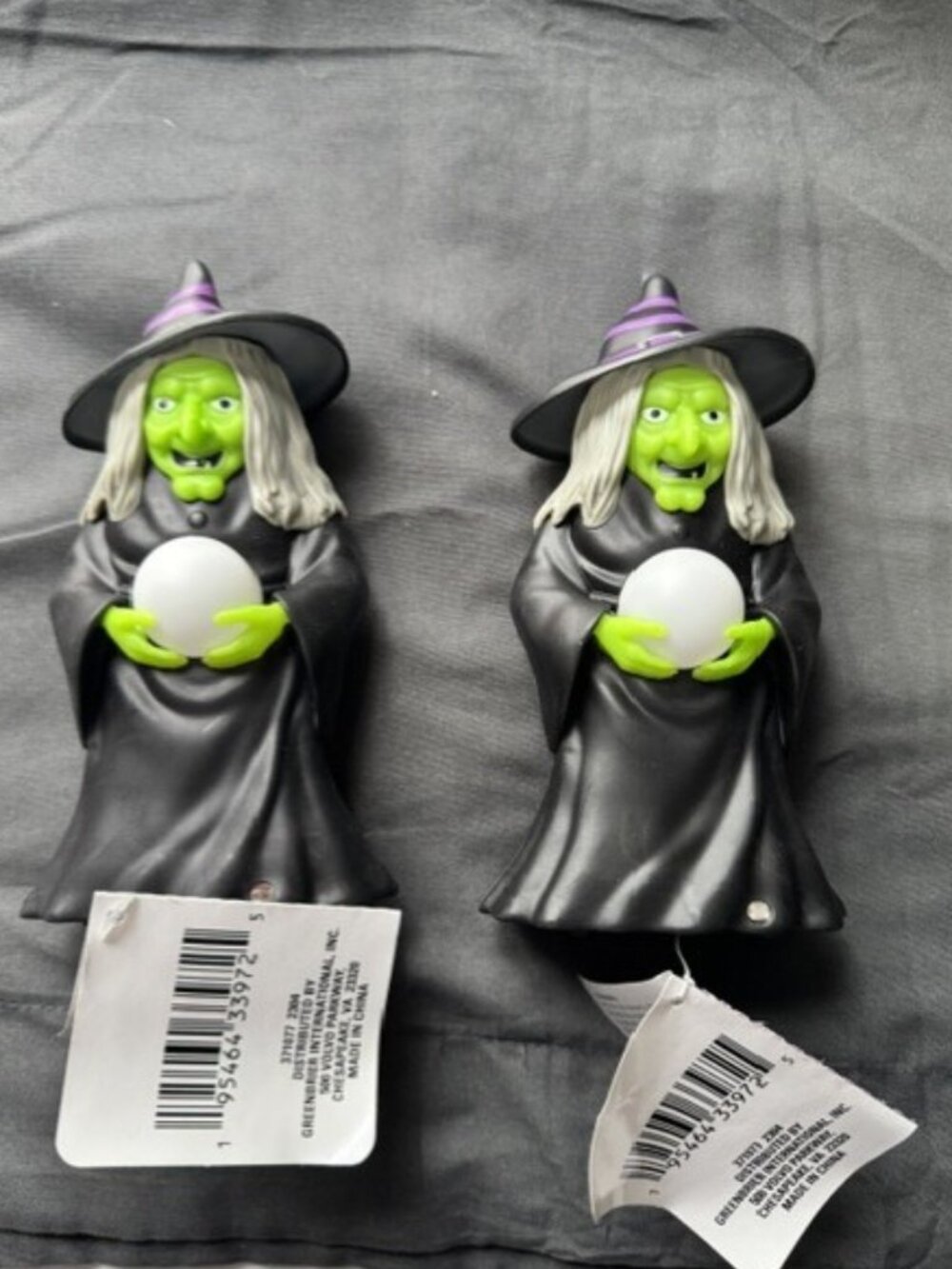 Set of 2 Motion Activated Light Up and Cackle Witch Halloween Gothic Home Decor